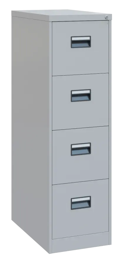 JP - 441 kartotéka 4-zásuvková, úchytky černý plast, 1330x620x390 mm, šedá